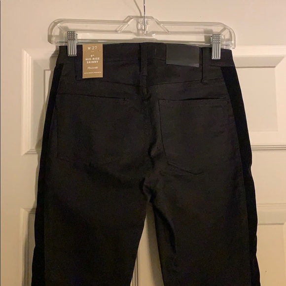 Madewell MidRise Skinny w/ Velvet Tuxedo Stripe - Picture 5 of 5